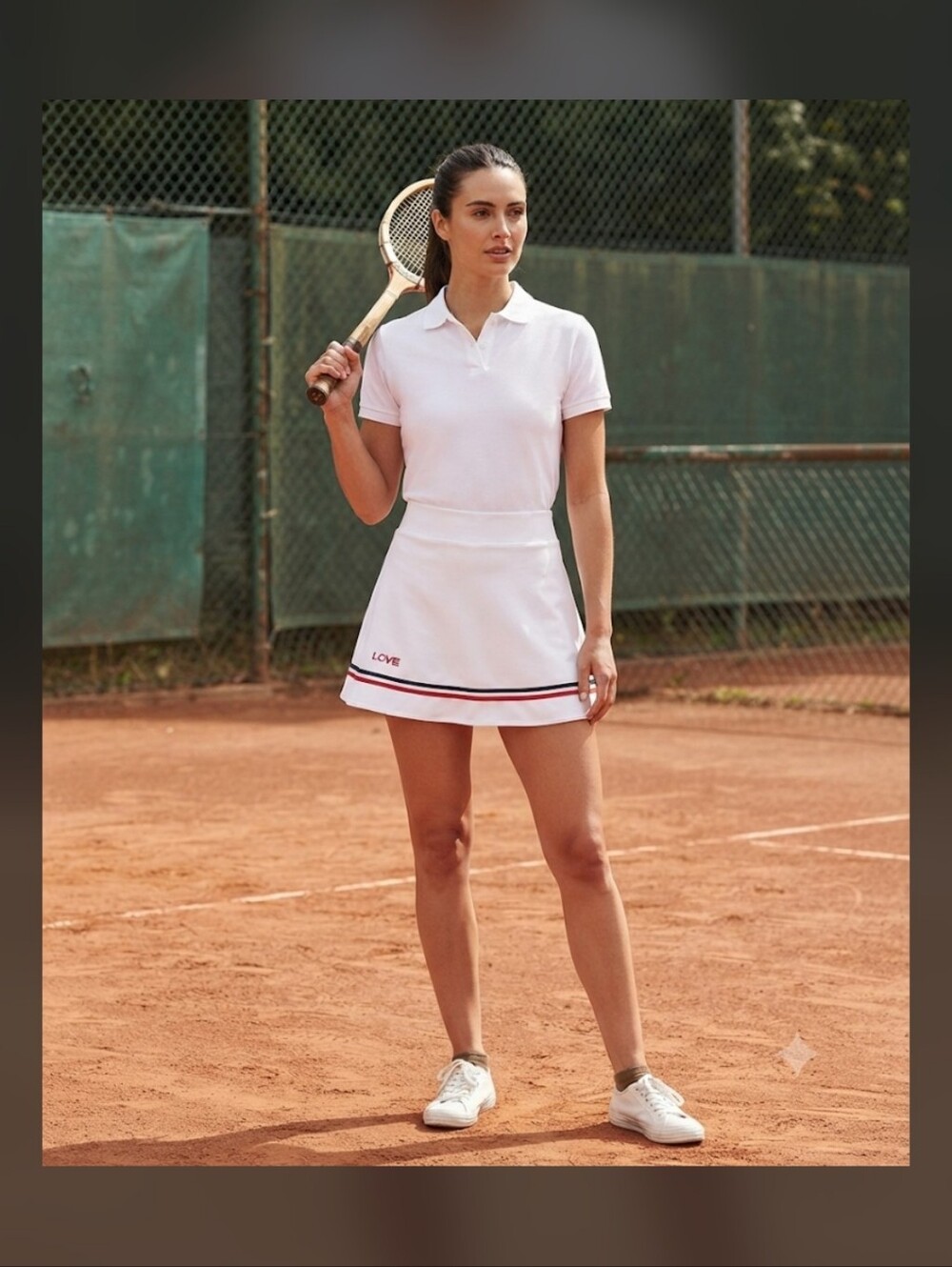 Vintage Loomtogs Tennis Whites - White Mini Skirt with Red & Navy Stripe Detail